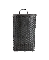 Slickblue Black Woven Wood Wall Basket (Set of 2)