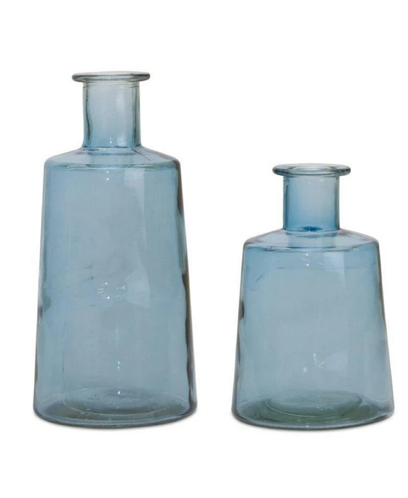 Slickblue Tapered Glass Bottle Vase Set Elegant Home Decor Accent