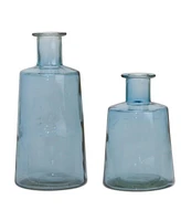 Slickblue Tapered Glass Bottle Vase Set Elegant Home Decor Accent