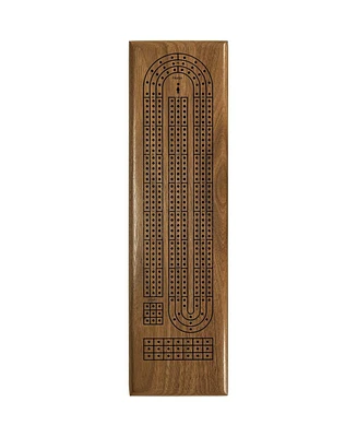 We Games Solid Walnut Wood Classic Cribbage Set (Made in Usa), Continuous 3 Track Board with Metal Pegs