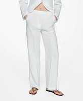 Mango Women's 100% Linen Suit Trousers