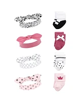 Hudson Baby Baby Girls 16Pc Headband and Socks Giftset, Princess, 0-9 Months