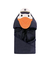 Hudson Baby Infant Boy Cotton Animal Face Hooded Towel Bundle Set, Sailor Bear Pelican, One Size