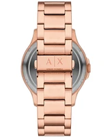 A|X Armani Exchange Men's Automatic Three-Hand Rose Gold Stainless Steel Watch 46MM