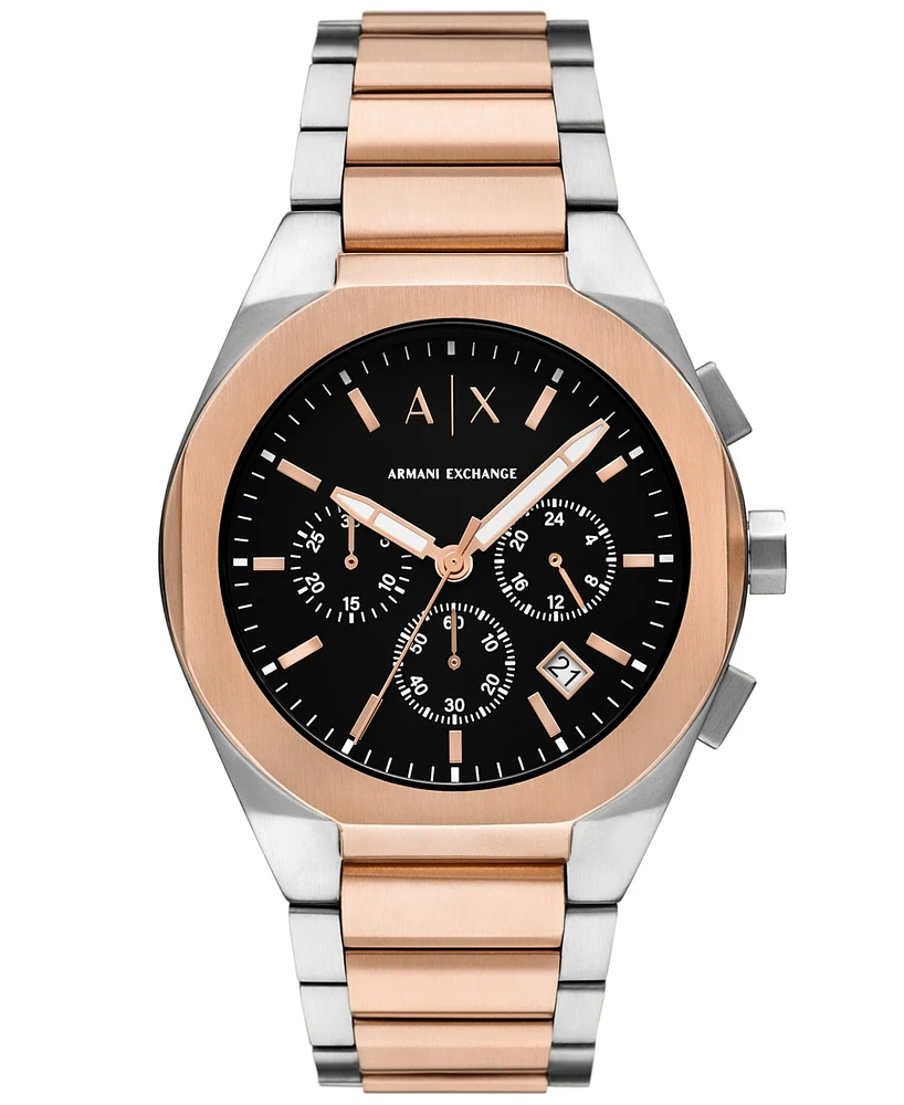 A|X Armani Exchange Men's Quartz Chronograph Two-Tone Stainless Steel Watch 42MM - Two