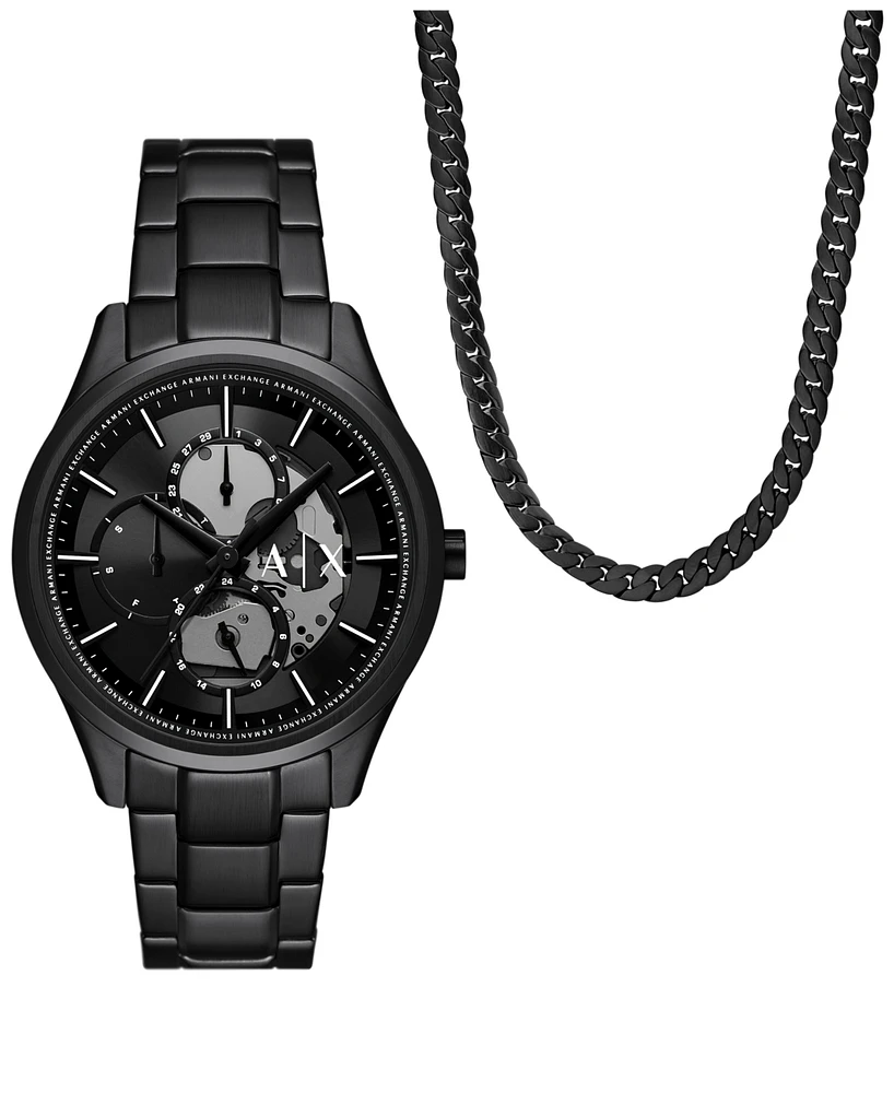 A|X Armani Exchange Men's Quartz Multifunction Black Stainless Steel 42MM