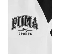 Puma Big Boys Squad Raglan Sleeve Taped Long-Sleeve T-Shirt