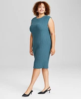 And Now This Trendy Plus Rib-Knit Sleeveless Dress, Created for Macy's