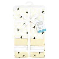 Hudson Baby Cotton Poly Flannel Receiving Blankets, 4-Pack, One