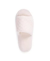 Muk Luks Women's Sally Open Toe Scuff Slipper, Daisy White, Medium