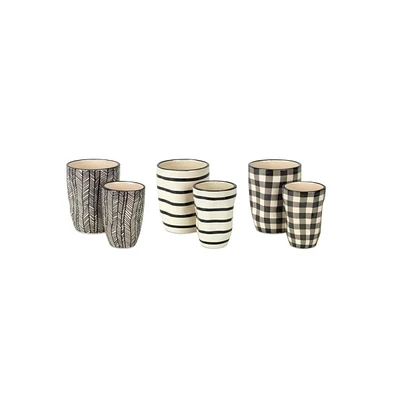 Slickblue Wavy Patterned Planter Or Vase (Set of 6)