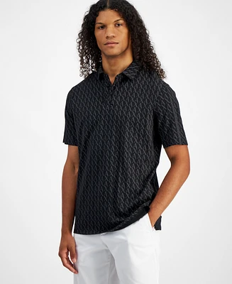 A|X Armani Exchange Men's Short Sleeve Logo Print Polo Shirt