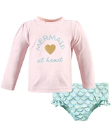 Hudson Baby Baby Girls Swim Rashguard Set