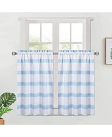 Caromio Waffle Stripe Kitchen Tier Curtain Pair