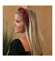 Women s Traditional Textured Headband - Dark Red