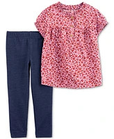 Carter's Toddler Girls Floral-Print Top & Jeggings Set