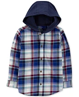 Carter's Little & Big Boys Plaid Hooded Button-Down Shirt