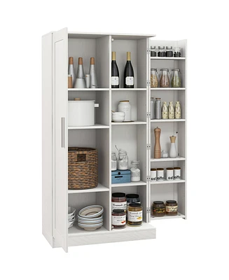 Homcom Kitchen Pantry Storage Cabinet, 14-Tier Kitchen Cupboard White