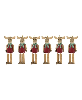 Slickblue Dangle Moose Ornament (Set of 6)