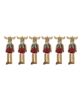 Slickblue Dangle Moose Ornament (Set of 6)