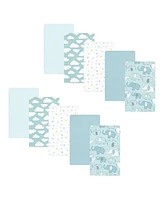 Hudson Baby Infant Boy Cotton Flannel Burp Cloths, Boy New Elephant -Pack