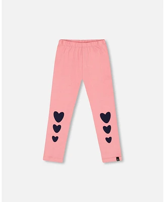 Deux par Toddler Girls Organic Cotton Legging With Knee Print Pink - Toddler|Child