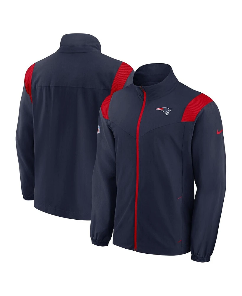 Nike Men's Navy New England Patriots Sideline Woven Logo Full-Zip Jacket