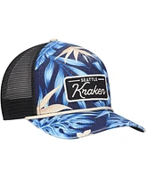 '47 Brand Men's Navy Seattle Kraken Tropicalia Allover Print Trucker Adjustable Hat