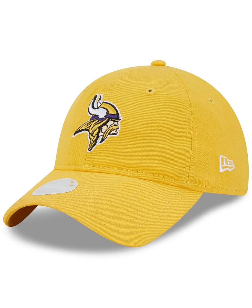 New Era Women's Gold Minnesota Vikings Main Core Classic 2.0 9TWENTY Adjustable Hat