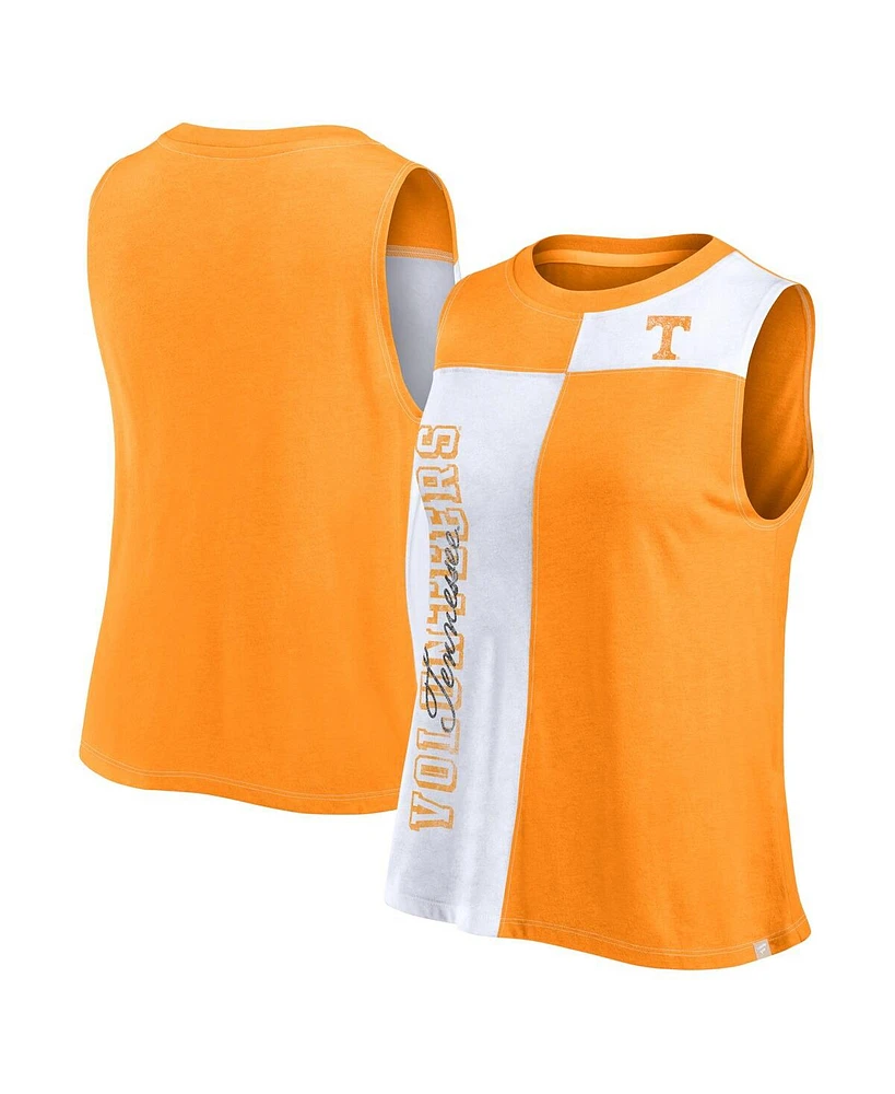 Fanatics Women's Orange/White Tennessee Volunteers Colorblock High Neck Tank Top