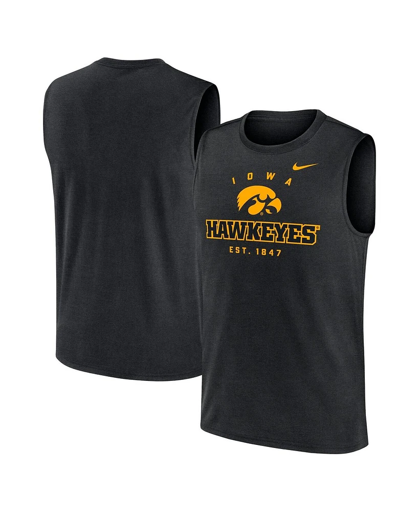 Nike Men's Black Iowa Hawkeyes Primetime Legend Lock Up Performance Muscle Tank Top