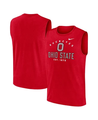 Nike Men's Scarlet Ohio State Buckeyes Primetime Legend Lock Up Performance Muscle Tank Top