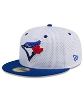 New Era Men's White Toronto Blue Jays Throwback Mesh 59FIFTY Fitted Hat