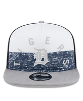 New Era Men's White/Gray Detroit Tigers Team Foam Front A-Frame Trucker 9FIFTY Snapback Hat