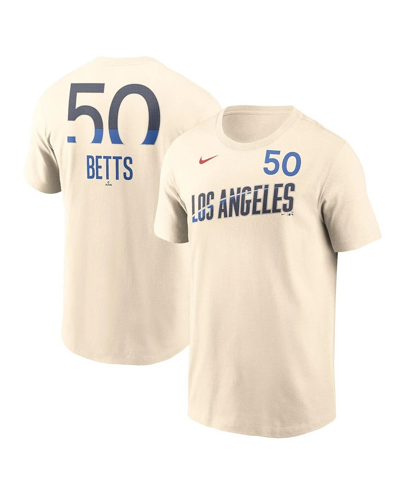 Nike Men's Mookie Betts Cream Los Angeles Dodgers 2024 City Connect Fuse Name Number T-Shirt