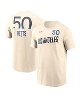 Nike Men's Mookie Betts Cream Los Angeles Dodgers 2024 City Connect Fuse Name Number T-Shirt