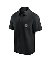 Fanatics Men's Black Pittsburgh Steelers Front Office Button-Up Shirt