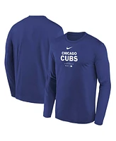 Nike Big Boys and Girls Royal Chicago Cubs Authentic Collection Long Sleeve Performance T-Shirt