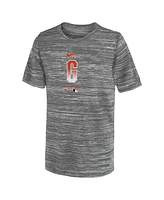 Nike Big Boys and Girls Gray San Francisco Giants City Connect Practice Graphic Performance T-Shirt