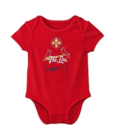 Nike Baby Red St. Louis Cardinals 2024 City Connect Three-Piece Bodysuit Set