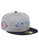 New Era Men's Gray York Yankees Pivot Mesh 59FIFTY Fitted Hat