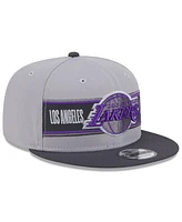 New Era Men's Gray/Charcoal Los Angeles Lakers 2024 Nba Draft 9FIFTY Snapback Hat