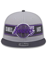 New Era Men's Gray/Charcoal Los Angeles Lakers 2024 Nba Draft 9FIFTY Snapback Hat