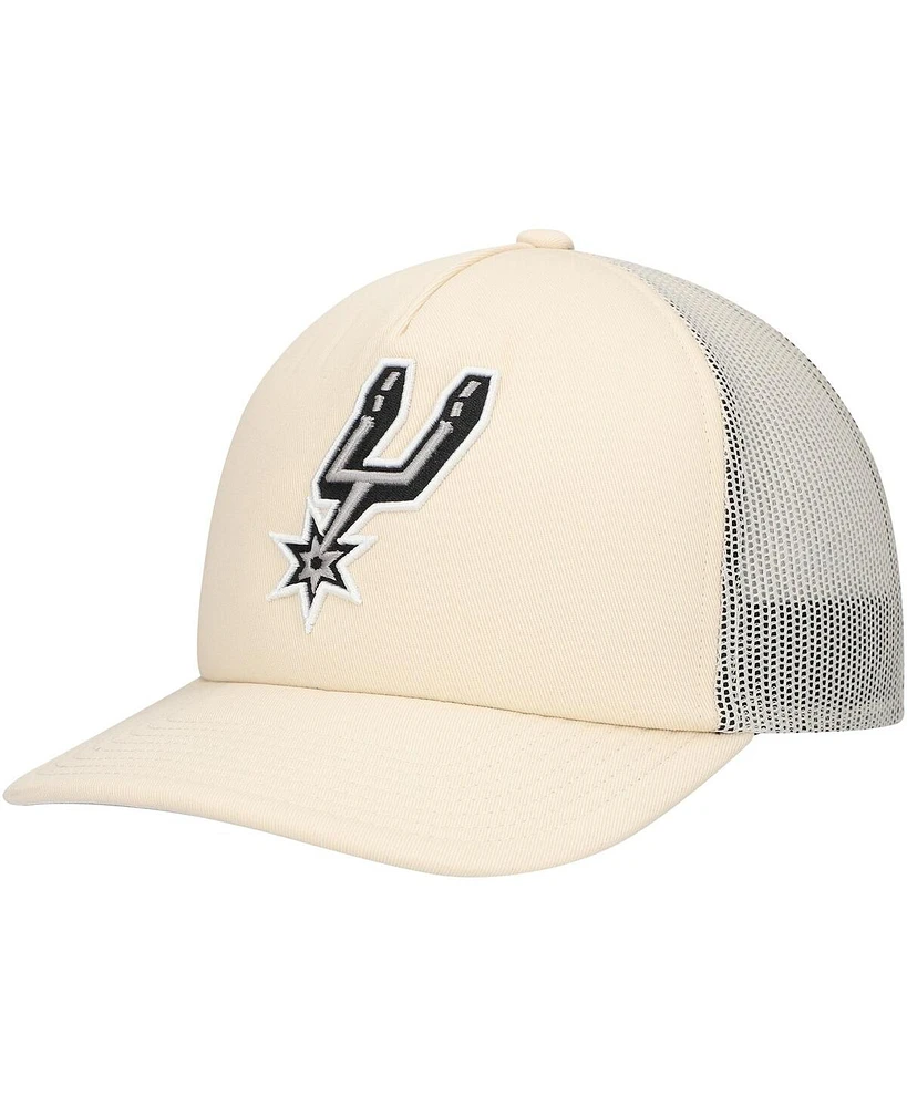 Mitchell & Ness Men's Cream San Antonio Spurs Trucker Adjustable Hat