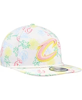 New Era Men's White Cleveland Cavaliers Palm Trees and Waves Golfer Adjustable Hat