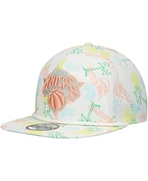 New Era Men's White New York Knicks Palm Trees and Waves Golfer Adjustable Hat