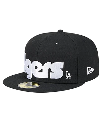 New Era Men's Black Los Angeles Dodgers Checkered Undervisor 59FIFTY Fitted Hat