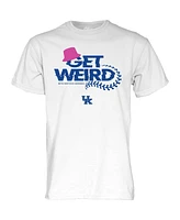 Blue 84 Men's White Kentucky Wildcats Get Weird Baseball T-Shirt