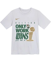 Nike Big Boys and Girls White Boston Celtics 2024 Nba Finals Champions Celebration Parade T-Shirt