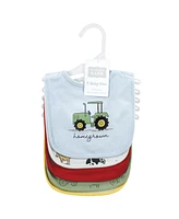 Hudson Baby Infant Boys Cotton Bibs, Boy Farm, One Size